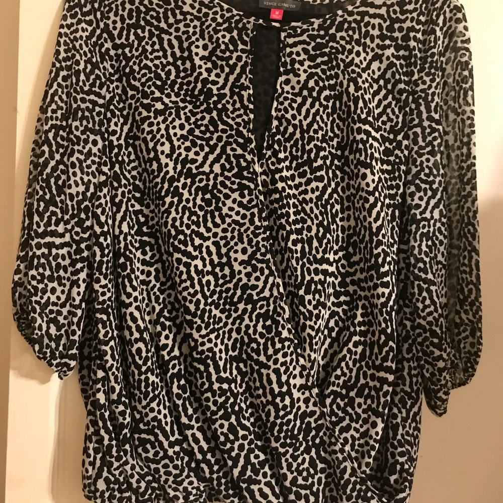 Vince Camuto Animal Print Surplice Top